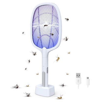 Mosquito Killer Swatter 2 In 1 Rechargeable Electric Racket And Lamp