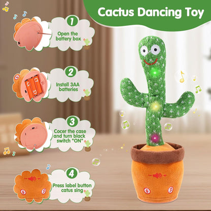 Rechargeable Talking & Dancing Cactus Toy with Music & Light